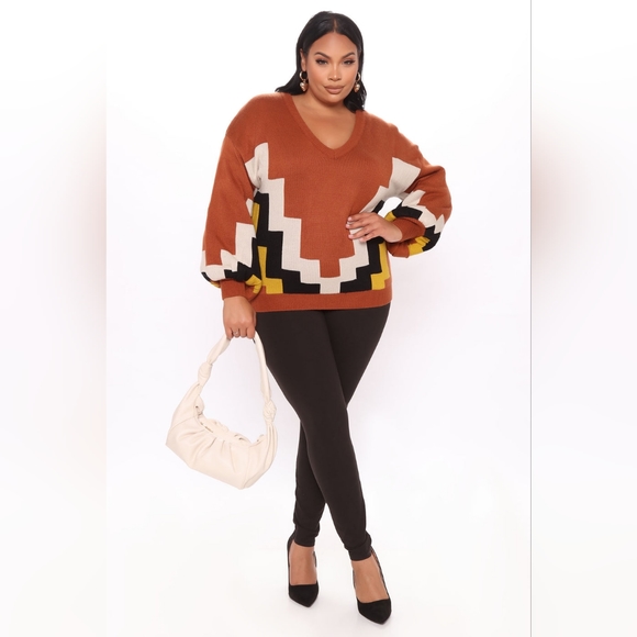 Fashion Nova Vneck Sweater - Picture 1 of 4